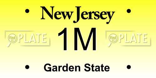 1M New Jersey License Plate