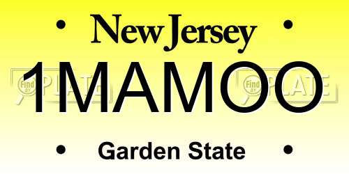 1MAMOO New Jersey License Plate