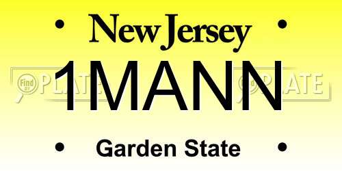 1MANN New Jersey License Plate