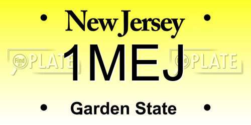 1MEJ New Jersey License Plate