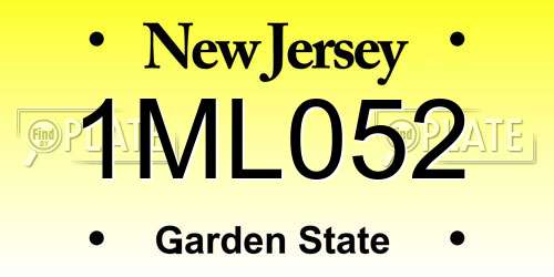 1ML052 New Jersey License Plate