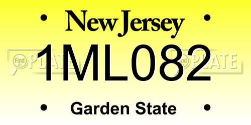 1ML082 New Jersey License Plate