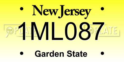 1ML087 New Jersey License Plate