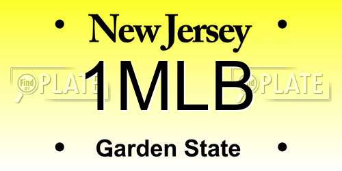 1MLB New Jersey License Plate