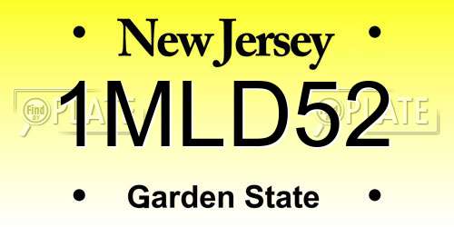 1MLD52 New Jersey License Plate