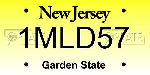 1MLD57 New Jersey License Plate