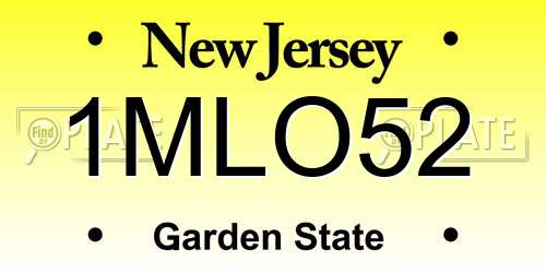1MLO52 New Jersey License Plate