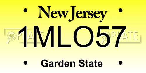 1MLO57 New Jersey License Plate