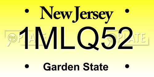1MLQ52 New Jersey License Plate