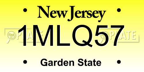 1MLQ57 New Jersey License Plate