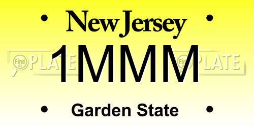 1MMM New Jersey License Plate