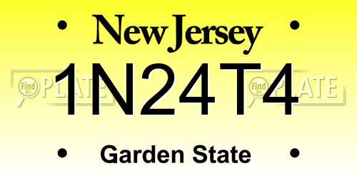 1N24T4 New Jersey License Plate