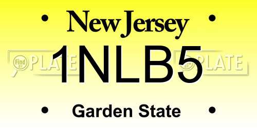1NLB5 New Jersey License Plate