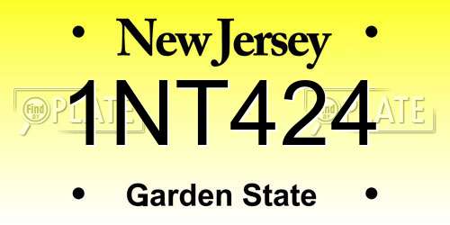 1NT424 New Jersey License Plate