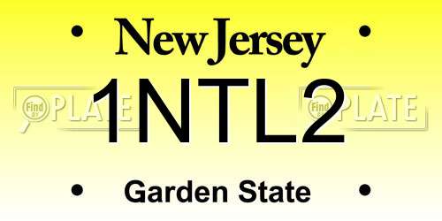 1NTL2 New Jersey License Plate