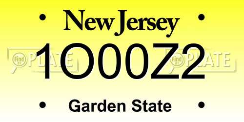 1O00Z2 New Jersey License Plate