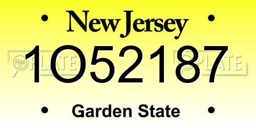 1O52187 New Jersey License Plate
