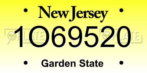 1O69520 New Jersey License Plate