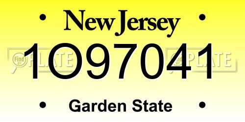 1O97041 New Jersey License Plate