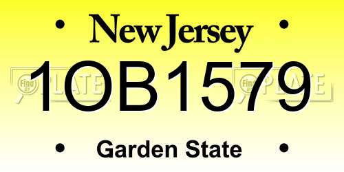 1OB1579 New Jersey License Plate