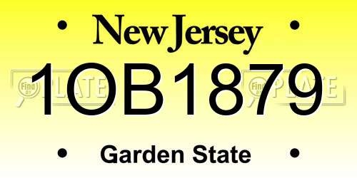 1OB1879 New Jersey License Plate