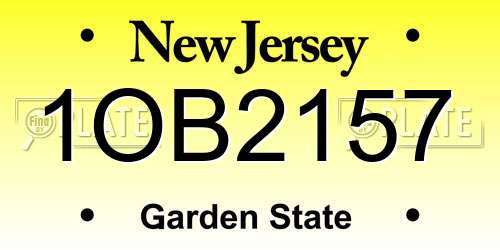 1OB2157 New Jersey License Plate