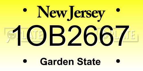 1OB2667 New Jersey License Plate