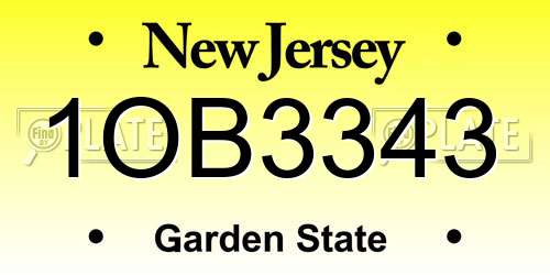 1OB3343 New Jersey License Plate