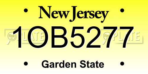 1OB5277 New Jersey License Plate