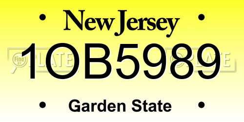 1OB5989 New Jersey License Plate