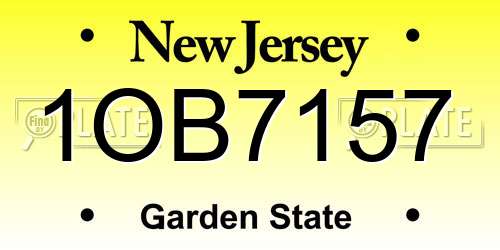 1OB7157 New Jersey License Plate