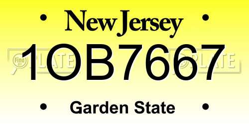 1OB7667 New Jersey License Plate