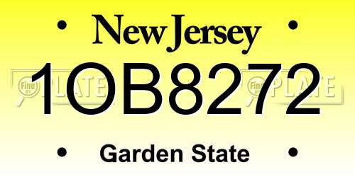 1OB8272 New Jersey License Plate