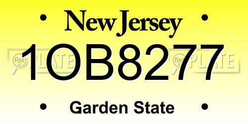 1OB8277 New Jersey License Plate
