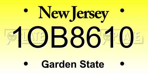 1OB8610 New Jersey License Plate