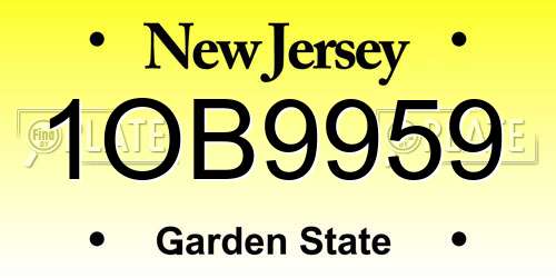 1OB9959 New Jersey License Plate
