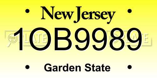 1OB9989 New Jersey License Plate