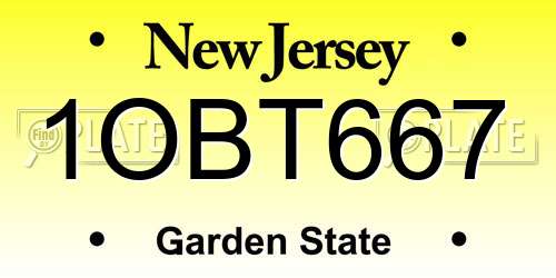 1OBT667 New Jersey License Plate