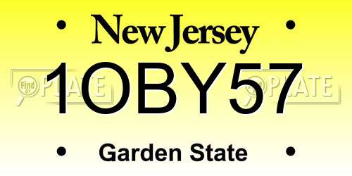 1OBY57 New Jersey License Plate
