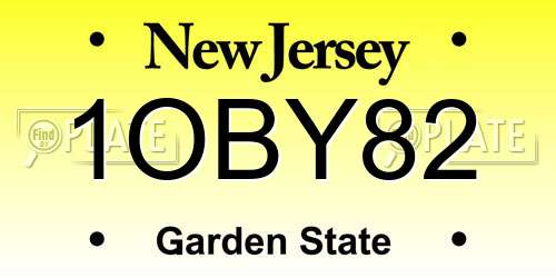 1OBY82 New Jersey License Plate