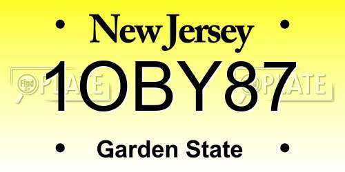 1OBY87 New Jersey License Plate