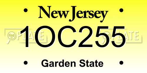 1OC255 New Jersey License Plate