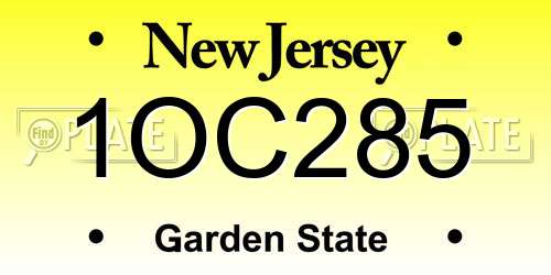 1OC285 New Jersey License Plate