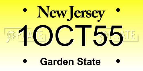 1OCT55 New Jersey License Plate