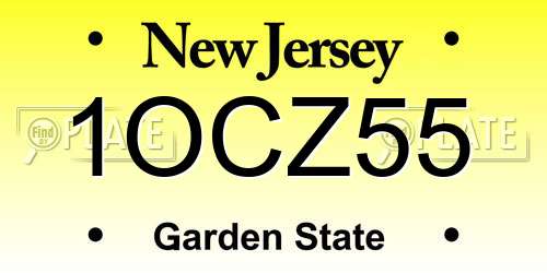 1OCZ55 New Jersey License Plate