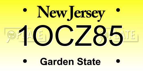 1OCZ85 New Jersey License Plate