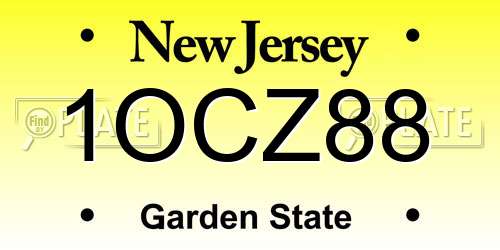 1OCZ88 New Jersey License Plate