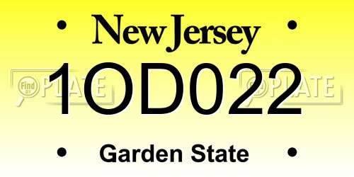 1OD022 New Jersey License Plate