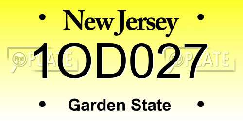1OD027 New Jersey License Plate
