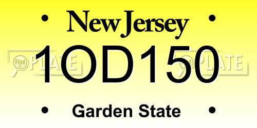 1OD150 New Jersey License Plate
